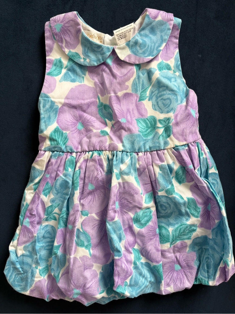 Baby Beluga Vintage Girls Floral Bubble Dress 24 months